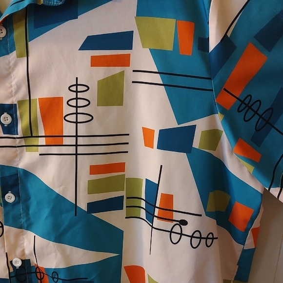Retro Geometric Men's Shirt 3XL - Picture 4 of 9